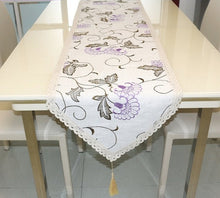 Load image into Gallery viewer, Floral Embroidered Lace Cut-work Runners w/ Tassels - Ailime Designs