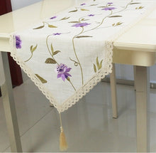 Load image into Gallery viewer, Floral Embroidered Lace Cut-work Runners w/ Tassels - Ailime Designs