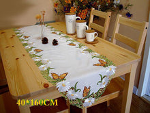 Load image into Gallery viewer, Butterflies &amp; Flower Embroidered Table Runners -Elegant Home Fashions - Ailime Designs