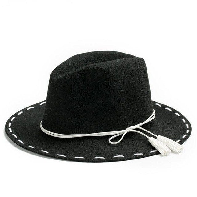 Black Stylish Fedora Brim Hats For Women - Ailime Designs - Ailime Designs