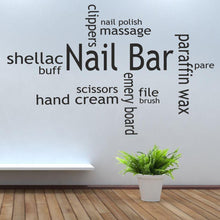 Load image into Gallery viewer, Nail Salon, Spa, Beauty &amp; Makeup Text Vinyl Wall Art - Ailime Designs - Ailime Designs