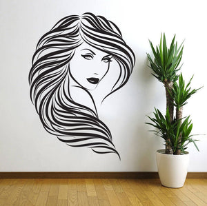 Woman Head shot -Beauty Salon Vinyl Wall Stickers - Ailime Designs - Ailime Designs
