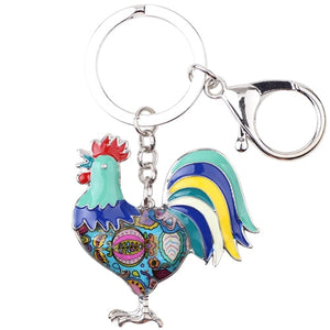 Big Multi Colored Rooster Design Key Chains – Pocket Holder Accessories - Ailime Designs