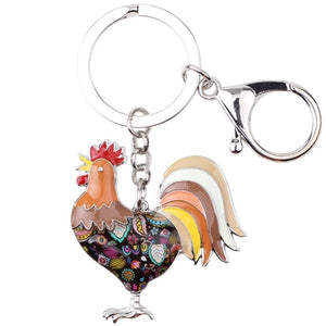 Big Multi Colored Rooster Design Key Chains – Pocket Holder Accessories - Ailime Designs