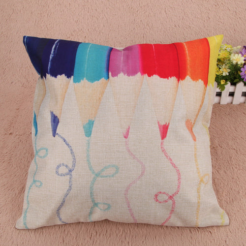 Colorful Pencil Geometric Printed Throw Pillowcases- Home Goods Products - Ailime Designs