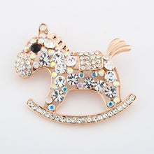 Load image into Gallery viewer, Multi Colored Rock n&#39; Horse Pin Brooch - Ailime Designs