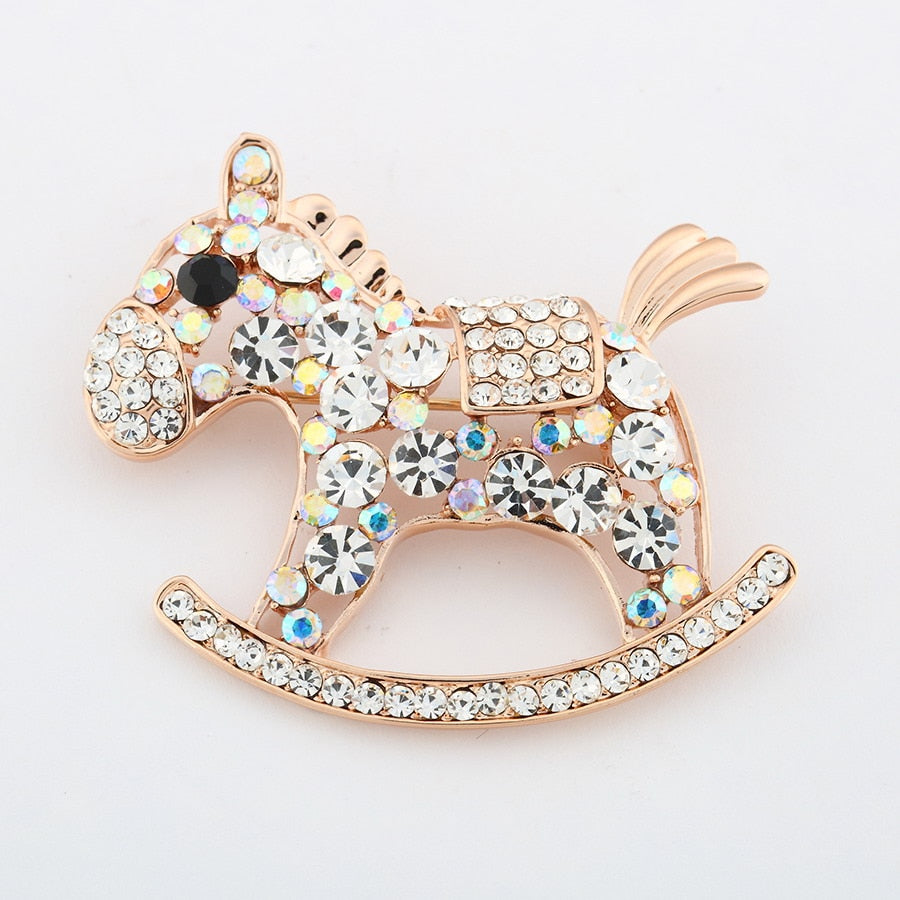 Multi Colored Rock n' Horse Pin Brooch - Ailime Designs