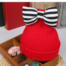 Load image into Gallery viewer, Children Stylish Stripe Bow Beanie Caps – Sun Protectors - Ailime Designs