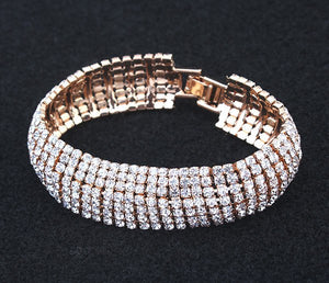 Women's Full Covered Crystal Silver Plated Bracelet - Ailime Designs