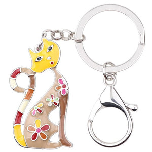 Power Flower Hippy  Design Cat Key Chains – Pocket Holder Accessories - Ailime Designs