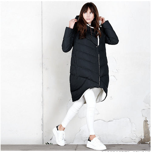 European Quilted Winter Women's Down Parkas Coats w/ Hood 80% Duck Down - Ailime Designs