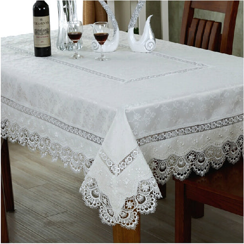 Elegant High Quality Handmade Rectangular Lace-cut Tablecloths - Ailime Designs