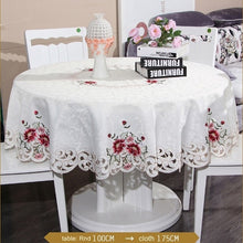 Load image into Gallery viewer, European Floral Round Embroidered Tablecloths - Ailime Designs
