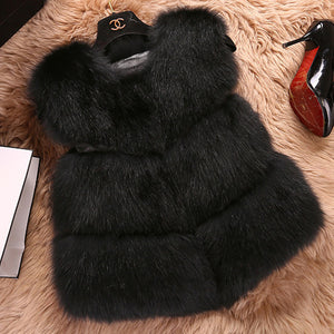 Warm Thick Women's Faux Fox Fur Design - Sleeveless Vests - Ailime Designs