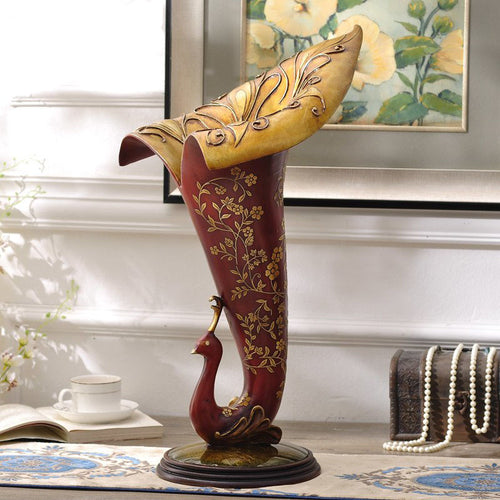 Embossed Unique European Peacock Flower Vase  - Ailime Designs - Ailime Designs