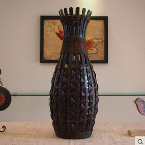 Classic Large Floor Model Bamboo Design Woven Vase - Ailime Designs - Ailime Designs