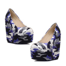 Load image into Gallery viewer, Women&#39;s Camouflage Print Design Platform Wedges - Ailime Designs