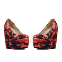 Load image into Gallery viewer, Women&#39;s Camouflage Print Design Platform Wedges - Ailime Designs