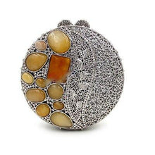 Load image into Gallery viewer, Lattice Stone Design Oval Evening Bags - Ailime Designs