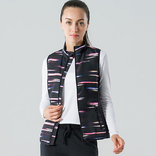 Marblized Design Multi Color Zip Front Padded Jogging Vest - Ailime Designs