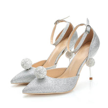 Load image into Gallery viewer, Women&#39;s Metallic Bridal Design Pointed Toe Pumps