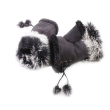 Load image into Gallery viewer, Women&#39;s Fingerless Leather Gloves w/ Rabbit Fur  Trim - Ailime Designs