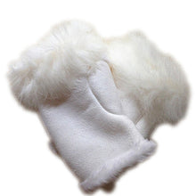 Load image into Gallery viewer, Women&#39;s Fingerless Leather Gloves w/ Rabbit Fur  Trim - Ailime Designs