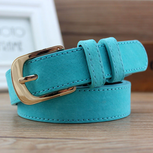Women's Faux Leather Colorful Solid Belts - Ailime Designs