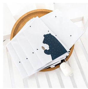 Bear Print Design Fully Automatic Women's Umbrellas