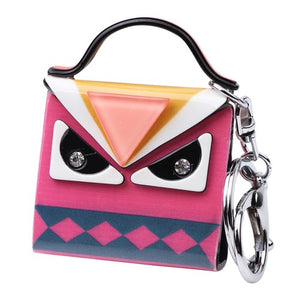 Fierce Eyes Acrylic Bird Pattern Handbag Shape Keychains - Ailime Designs - Ailime Designs