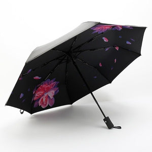 Beautiful Women's Foldable Compact Design Flower Print Umbrellas'