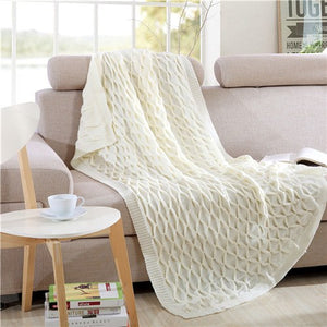 Home Textile White Knitted Blankets - Ailime Designs - Ailime Designs
