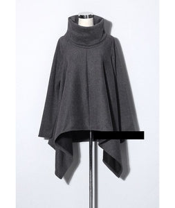 European Fashion Style Oversize Cowlneck w/Long Back Drape Tail - Ailime Designs