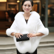 Load image into Gallery viewer, Best Women&#39;s Fox Faux Fur Design Black Cape Jackets - Ailime Designs