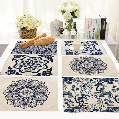 Cotton Linen Mandalas Design Table Mats - Shop Home Accessories Coverings - Ailime Designs
