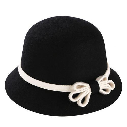 100% Wool Black Fedora Hats For Women - Ailime Designs - Ailime Designs