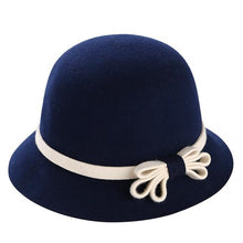 Load image into Gallery viewer, 100% Wool Black Fedora Hats For Women - Ailime Designs - Ailime Designs