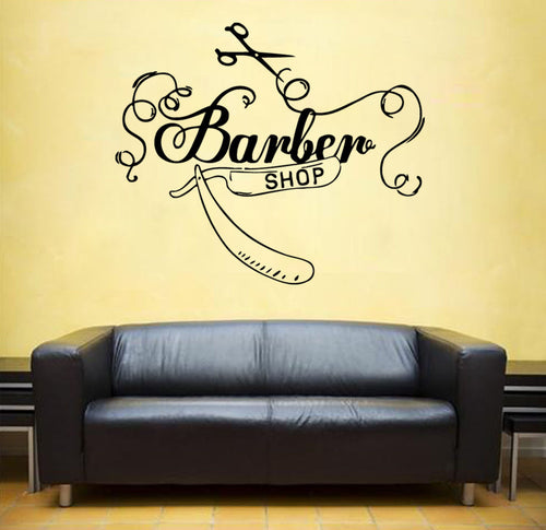 Barber Tools & Text Wall Art Stickers - Ailime Designs - Ailime Designs