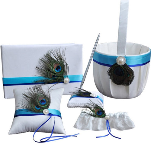 Bridal Accessories - Decorative Bride & Groom Ring 5-Pc Pillow Set