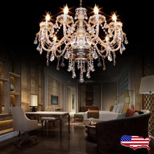 Load image into Gallery viewer, Crystal 10 Candle Arm Luxury Pendant Chandelier
