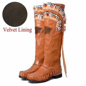 Women's Ethnic Design Knee-high Boots – Fine Quality Accessories