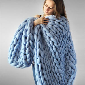 100% Merino Wool Bulky Knitted Blankets - Ailime Designs - Ailime Designs