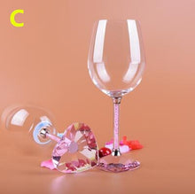 Load image into Gallery viewer, Beautiful Pink Leaf Shape Base Design Goblet Glasses - Ailime Designs
