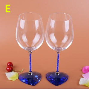Beautiful Pink Leaf Shape Base Design Goblet Glasses - Ailime Designs