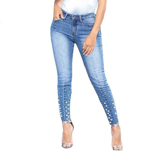 Plus Size Beauties Stylish Pencil Leg Denim Jeans - Ailime Designs