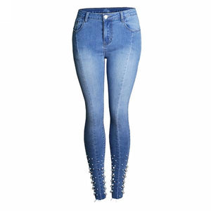 Plus Size Beauties Stylish Pencil Leg Denim Jeans - Ailime Designs