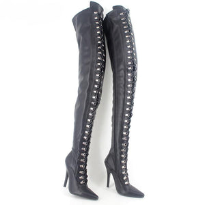 Women' Sexy Thigh High Design Lace Tie Boots