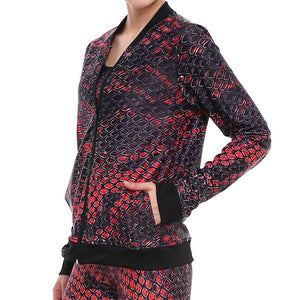 Screened Print Red Snake Skin Women's Stylish Jackets - Ailime Designs