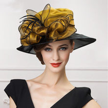 Load image into Gallery viewer, Luxury Design Women&#39;s Organza Flower &amp; Feathers Hats - Ailime Designs