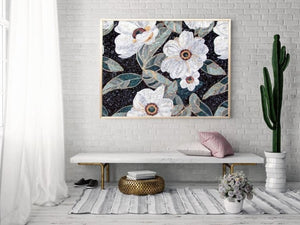 Floral Mosaic Tile Art Design